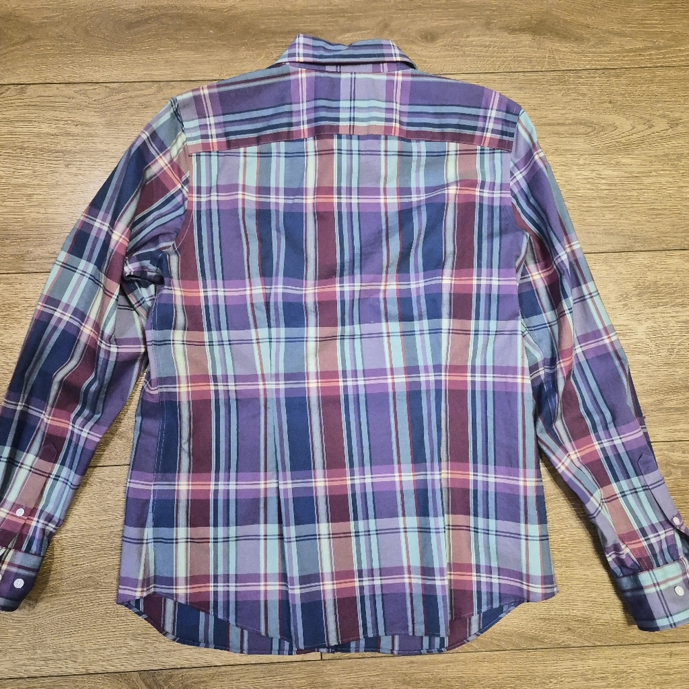 [LIKE NEW] CHAPS Blue and Purple Plaid Button Down Shirt Womens Large - Picture 5 of 10